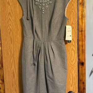 Chetta B Gray Embellished Midi Dress